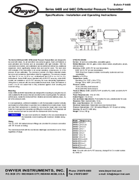 Thumbnail of document Manual - 648B / 648C Differential Pressure Transmitter